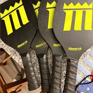 Monarch Pickleball Paddles - Black with Neon Yellow Logo (Set of 4)